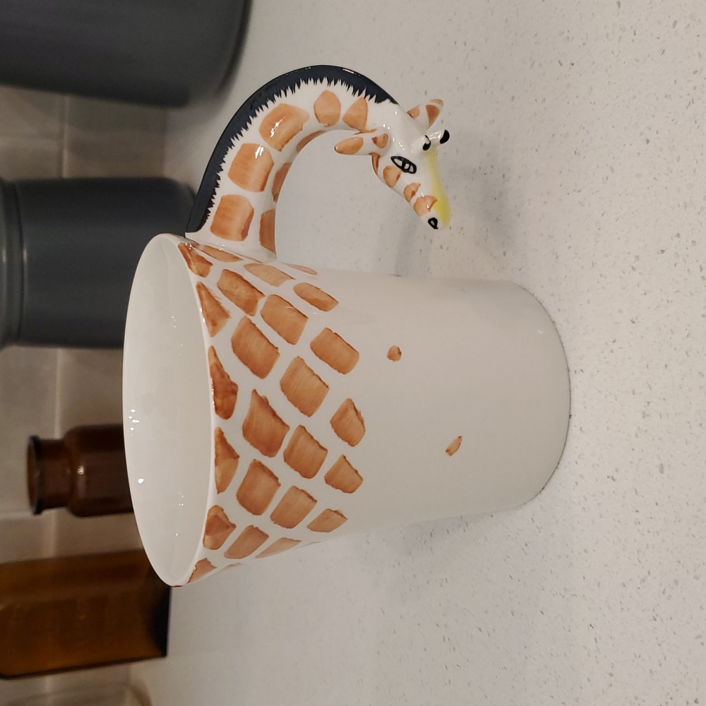 Pier 1 Imports Stoneware Giraffe Mug with 3D Handle